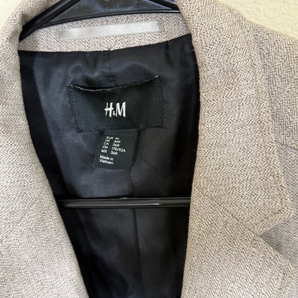 H&M  Sport Jacket coat Blazer Tan 36R Light Brown suit - Picture 3 of 4